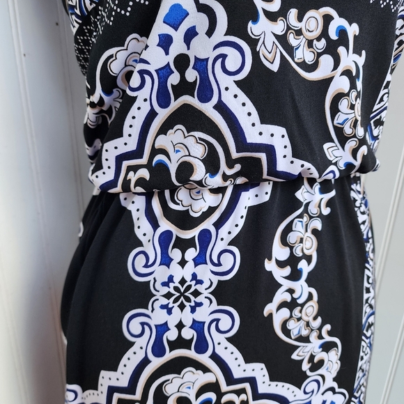 White House Black Market WHBM Blue Floral Print Strapless Dress XXS - Picture 4 of 14